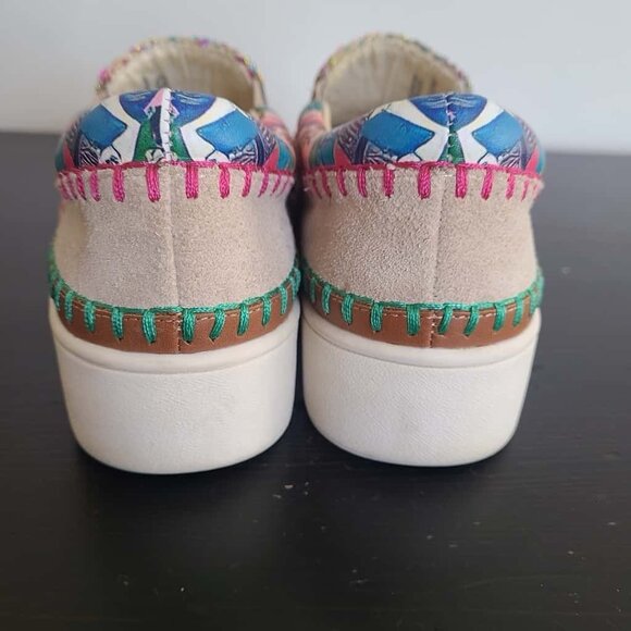 Johnny Was Patchwork Slip On Sneaker Multicolor Size 6M - Picture 5 of 9